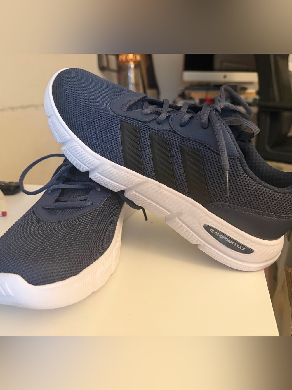 Adidas Cloudfoam Men’s Navy and Black Athletic Cloudfoam Flex Sneakers